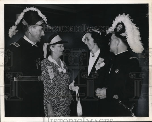 1940 Press Photo Mr & Mrs Pearl Watkins and Mr&Mrs Stephenson at Knights Templar - Historic Images