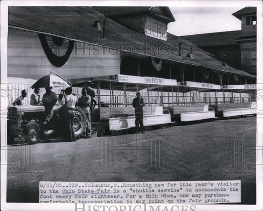 1955 Shuttle Service for Ohio State Fair Visitors - Historic Images