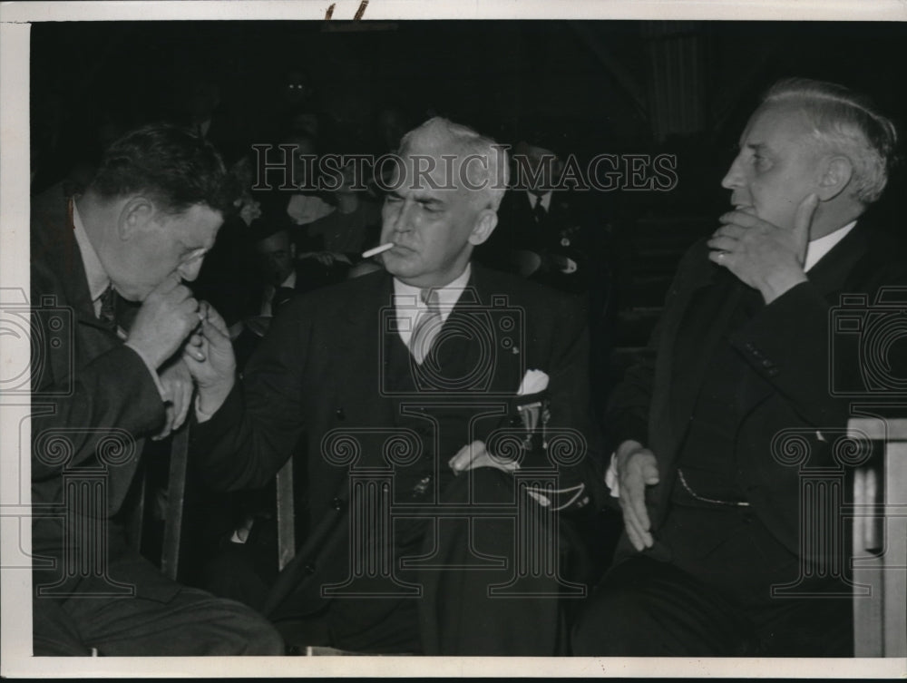 1939 Press Photo Edward J. Kelly, Paul V. McNutt, and Bernard F. Dickman - Historic Images