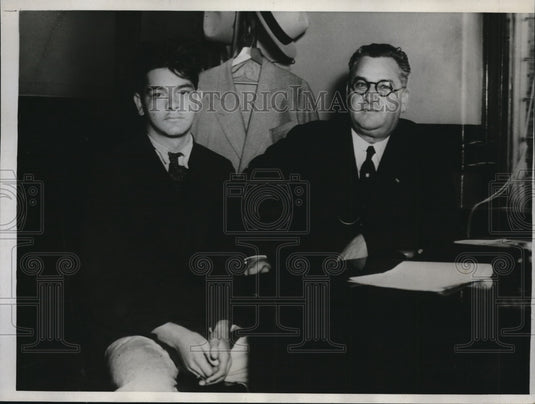 1934 Press Photo Marvin Day Marvin O'Day Granville Heckle Memphis Chicago Murder - Historic Images