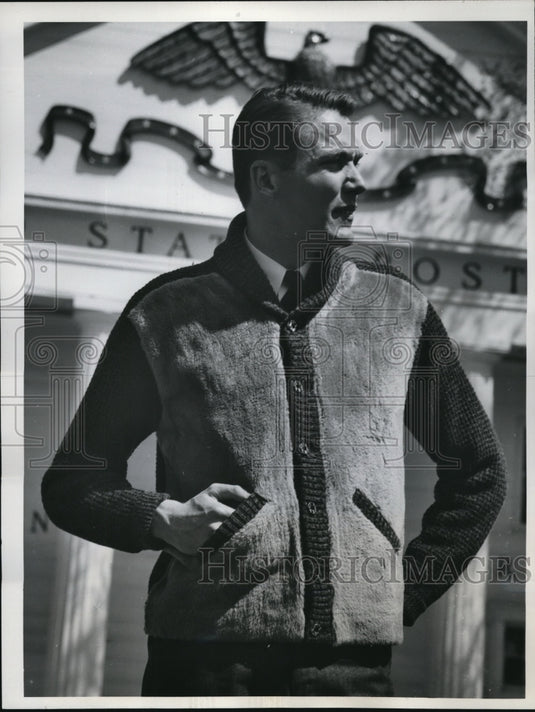 1960 New York, Robert Bruce, Alpaca Nylon Wool Cardigan - Historic Images