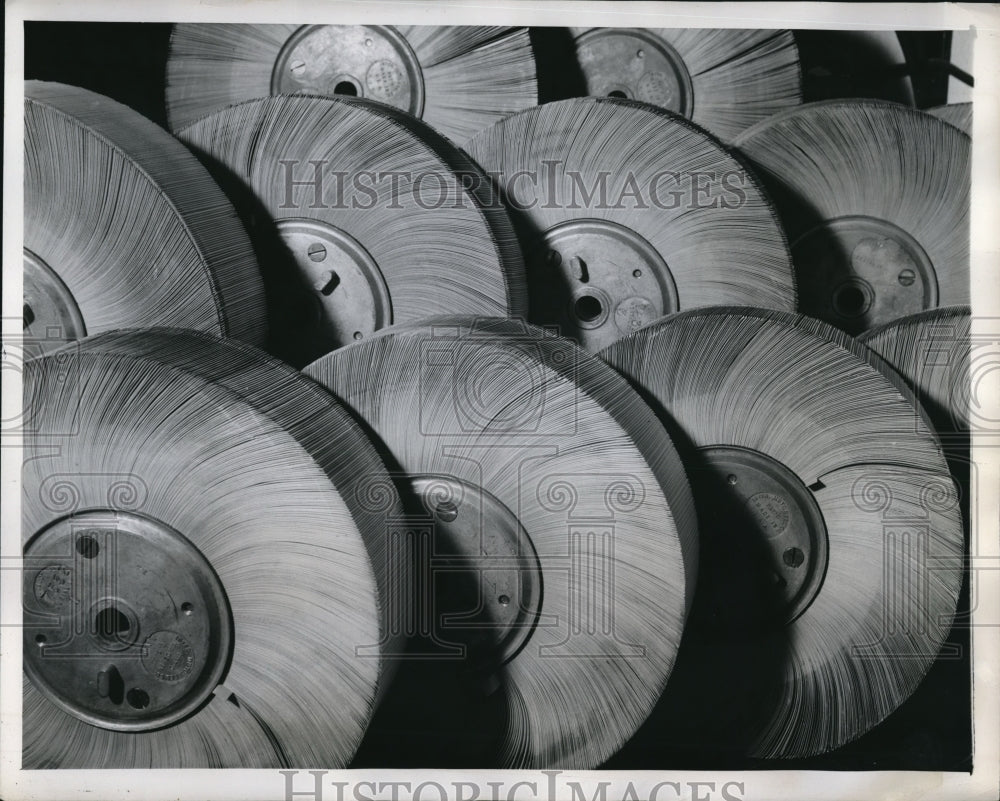 1947 Press Photo Finished Reels-Interesting Patterns Filmed Decades Ago, Comedy - Historic Images