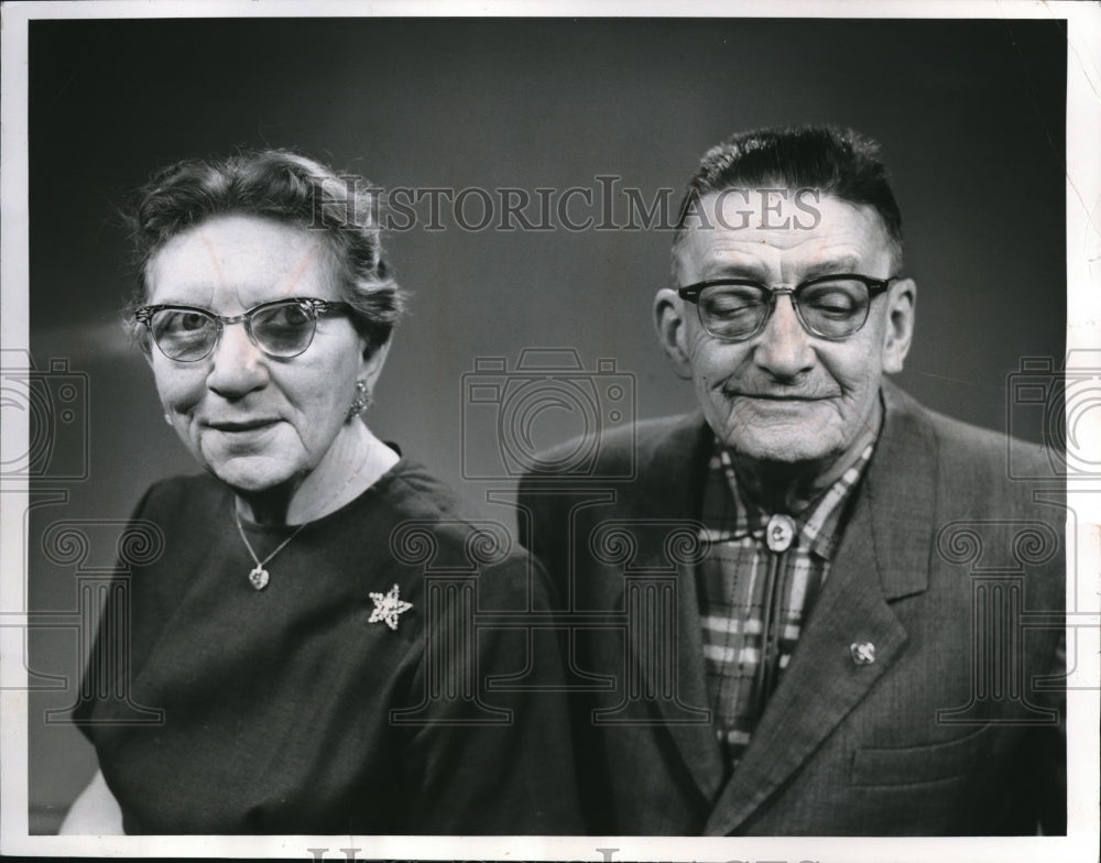 1962 Press Photo Verne &amp; Corrine Cunningham for 50th wedding anniversary - Historic Images