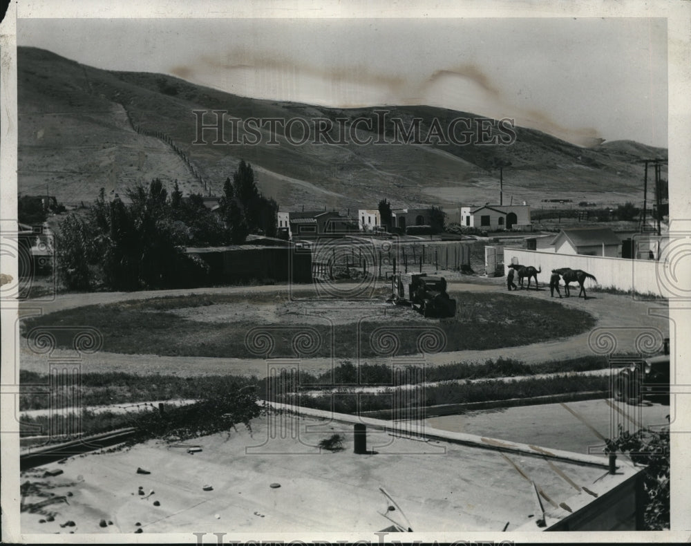 1934 Press Photo Training Track of Am Stout monterey Park California - Historic Images