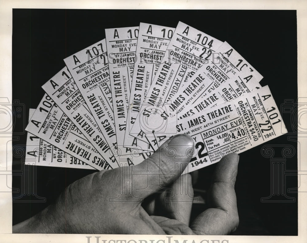 1944 St James theatre tickets for NYC show - Historic Images