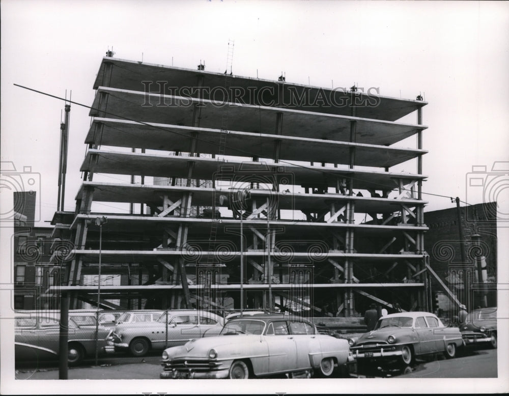 1956 Press Photo Parking garage in downtown Cleveland Ohio - Historic Images