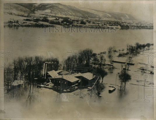 1939 Press Photo Air view of Ohio river floods at Huntington W VA-Historic Images