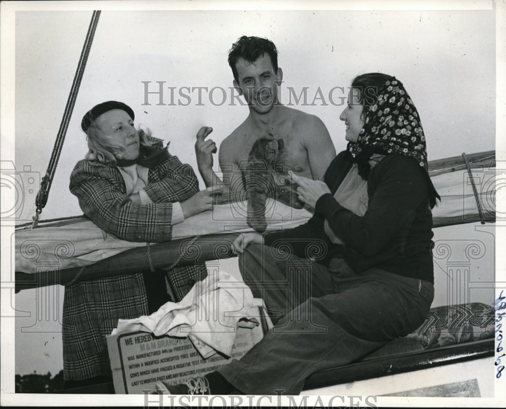 1939 Press Photo Nadia Ivanova, Robert Whearden and Aelena Serannaya in cruise - Historic Images