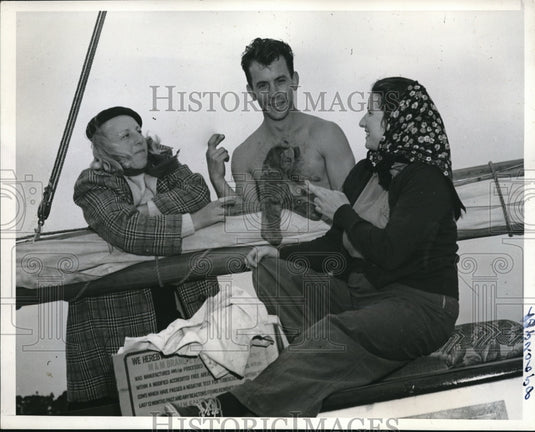 1939 Press Photo Nadia Ivanova, Robert Whearden and Aelena Serannaya in cruise - Historic Images