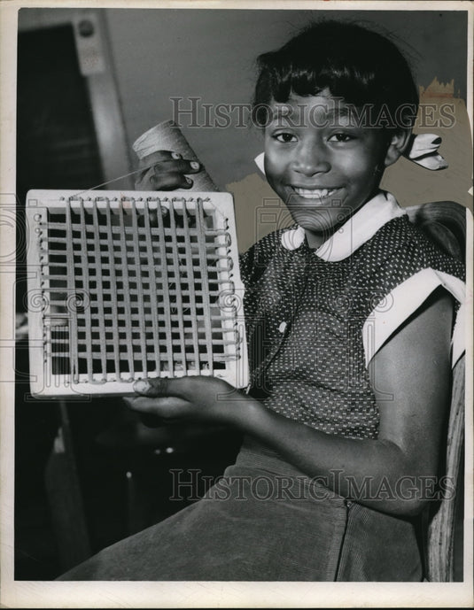 1950 Press Photo Barbara Allen, star student of Quincy School - Historic Images