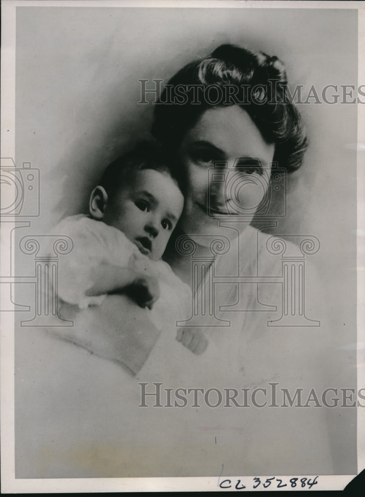 1936 Press Photo Govenor Landons first wife and child - Historic Images