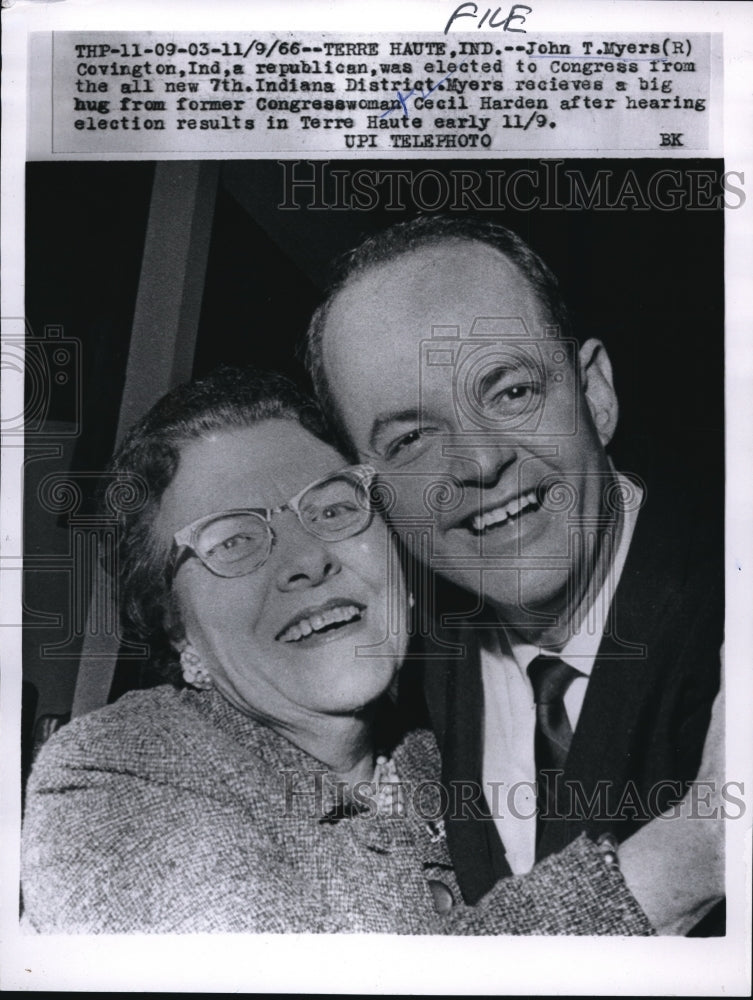 1966 Republican John Myers and Ex-Congresswoman Cecil Harden - Historic Images