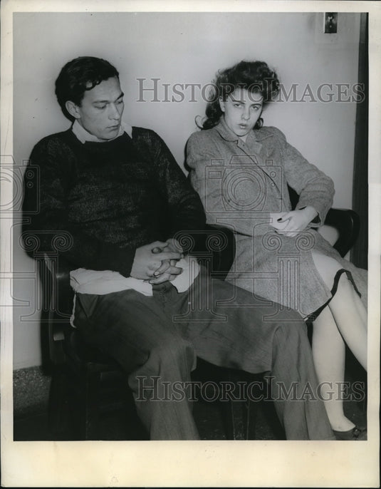 1944 Press Photo St Louis MO Clarence H Sackmaster & Sherri Johnson, car theft - Historic Images
