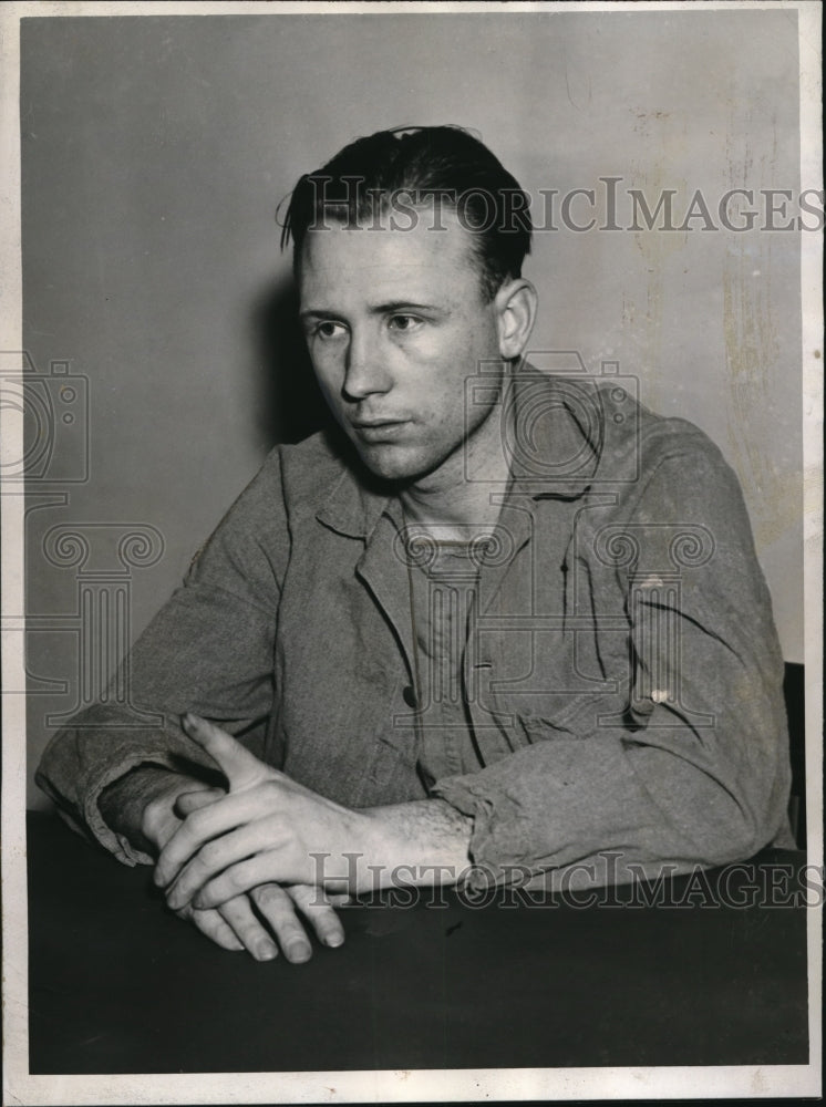 1940 Press Photo Herbert Van Hoorebeke arrested by FBI for rape in Duquoin Ill - Historic Images