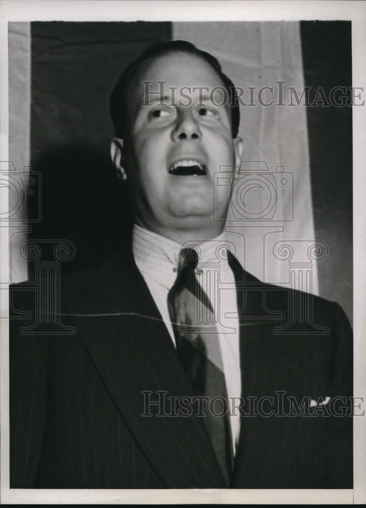 1938 Press Photo The City Council Pres. Morris welcomed the C.I.O. delegates - Historic Images