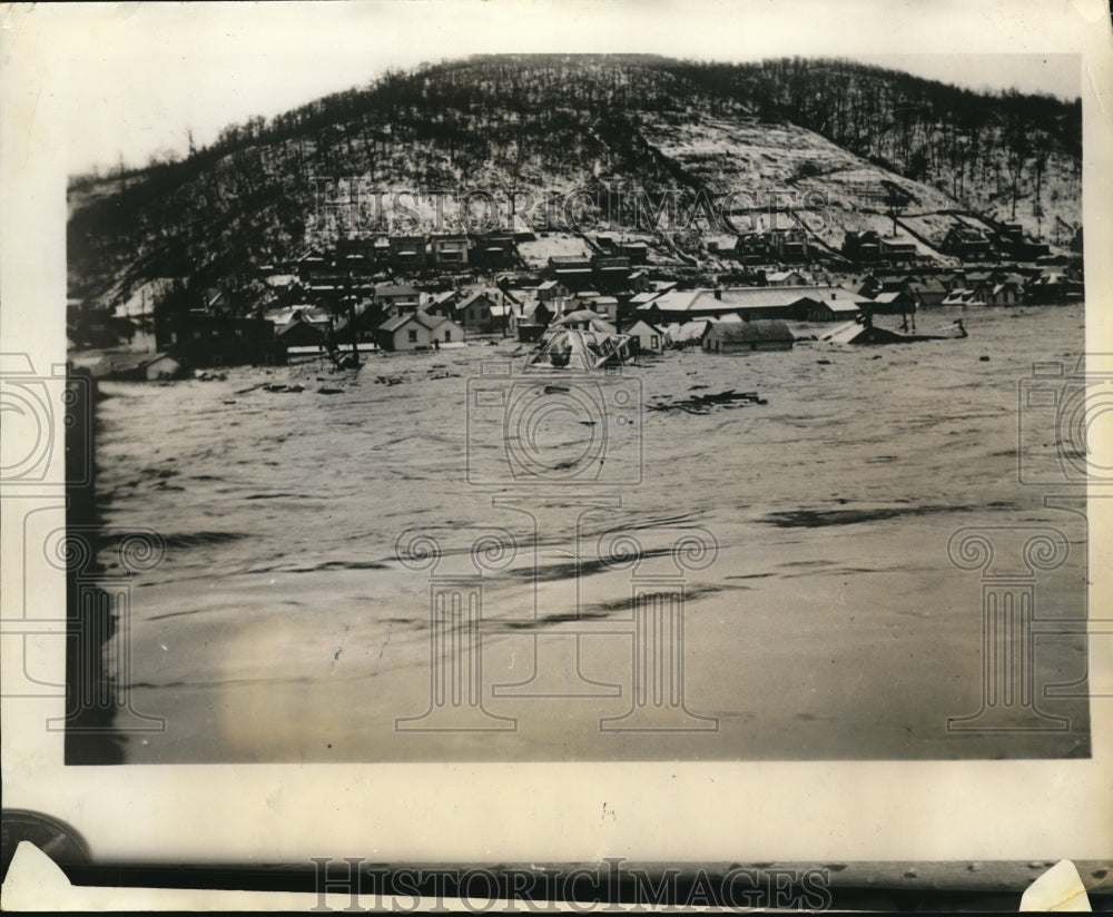 1936 Press Photo Home of Andrew Warley swept away by Kiska river floods in Pa - Historic Images