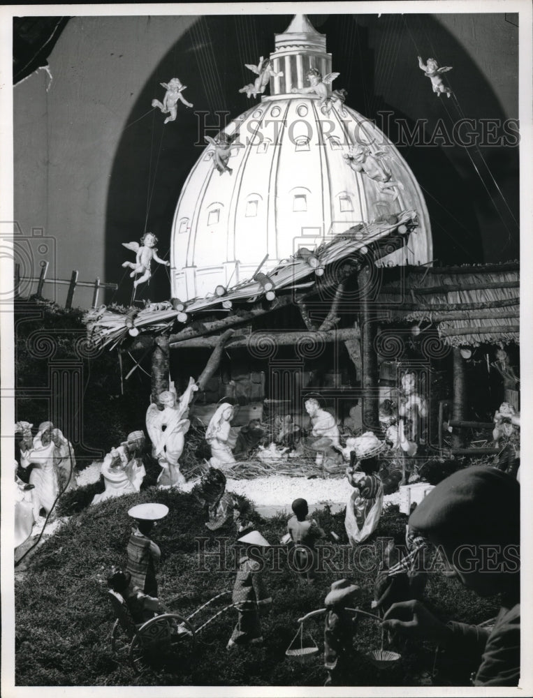 1962 Press Photo Rome Italy Ara Coeli Church  manger &amp; Xmas display - Historic Images