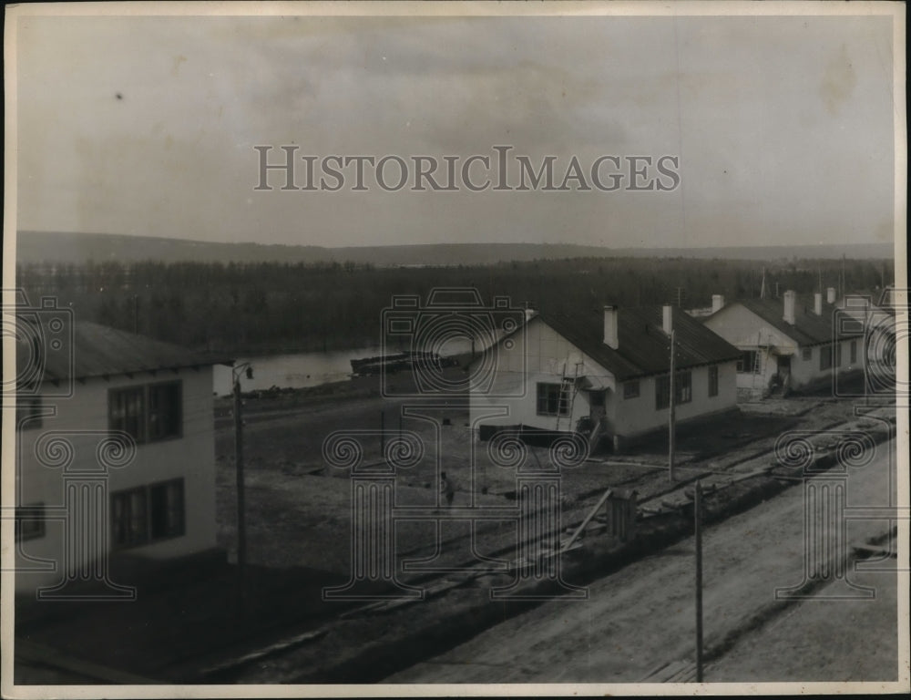 1931 Press Photo Homes of Auston Co engineers at a construction site - Historic Images