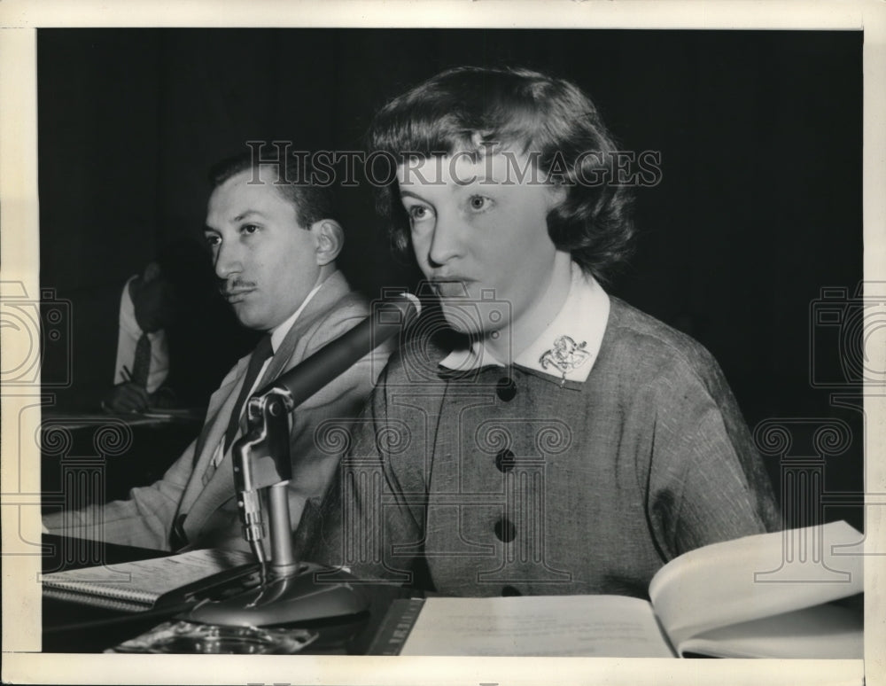 1955 Press Photo Wash DC Sanford Waxer &amp; wife Eleanor Senate Civil Service Comm - Historic Images