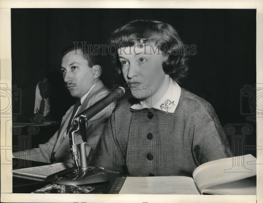 1955 Press Photo Wash DC Sanford Waxer & wife Eleanor Senate Civil Service Comm - Historic Images