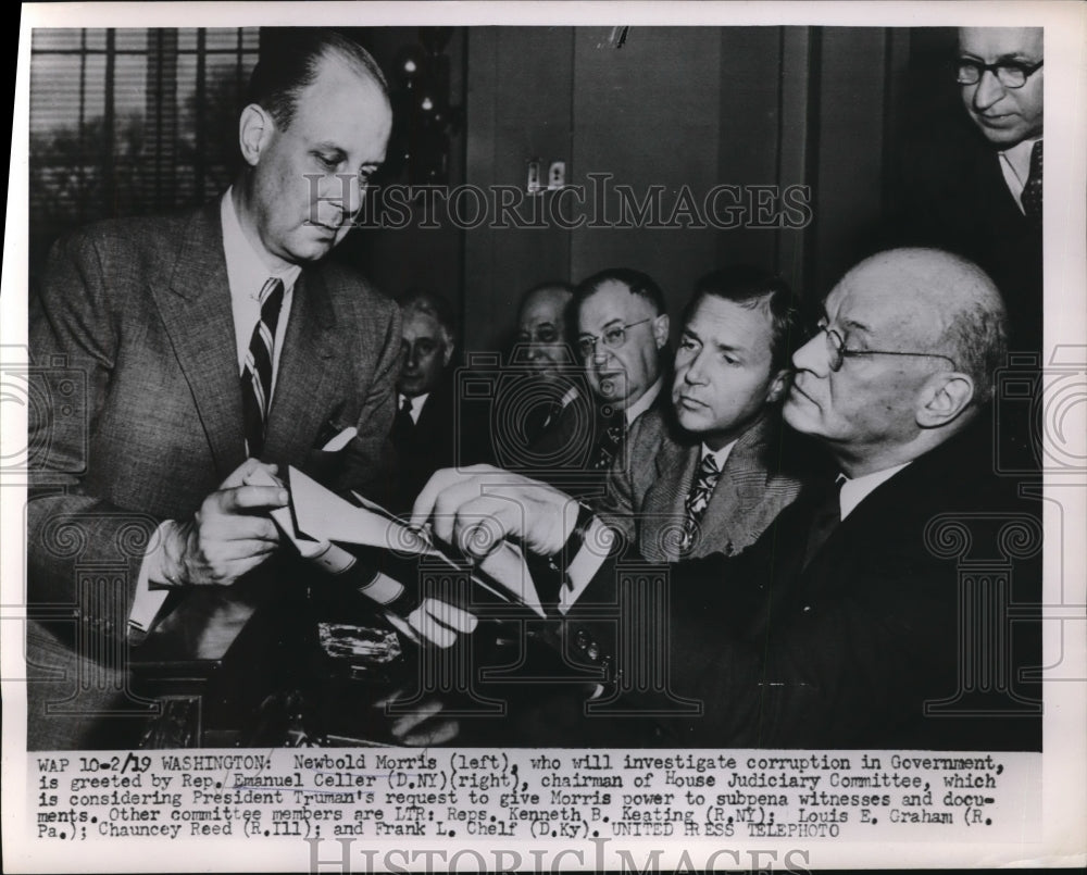 1952 DC Newbold Morris, Rep Emanuel Celler, Reps KB Keating, LE Grah - Historic Images