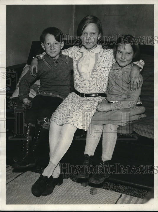1932 Press Photo JAmes Jr, Ellen & Aba Stenhouse of Killduck, Ohio - Historic Images