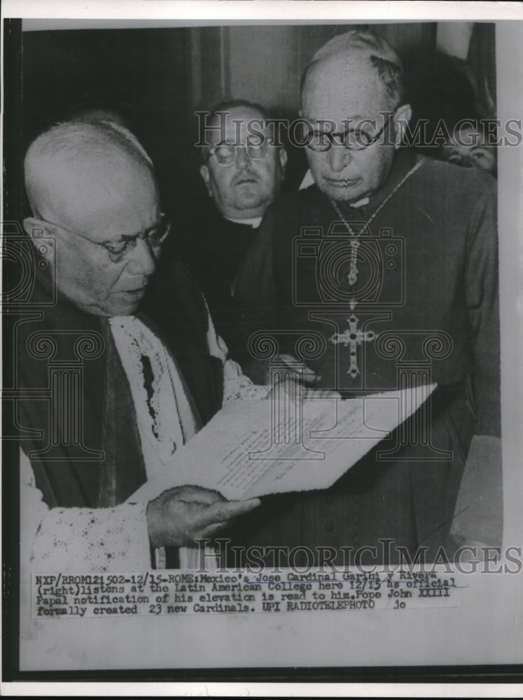 1959 Press Photo Rome, Italy Cardinal Gerihi y Rivera,Pope John XXIII - Historic Images