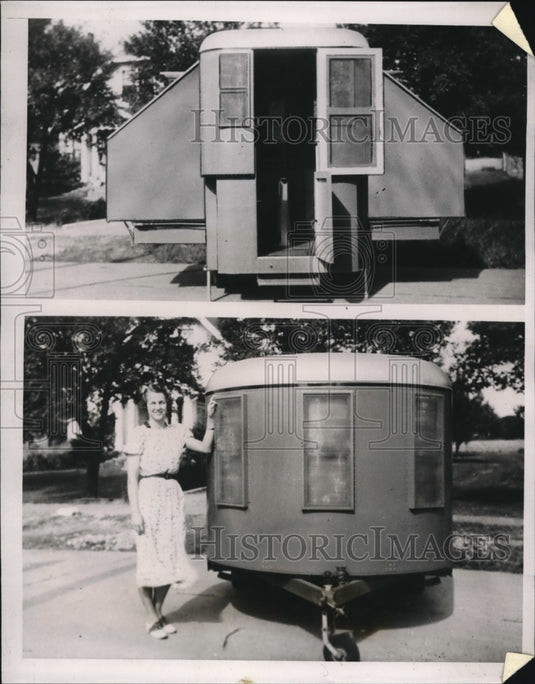 1938 Press Photo The Pop up home invented by A.H Klesa a Akron Tire Designer - Historic Images