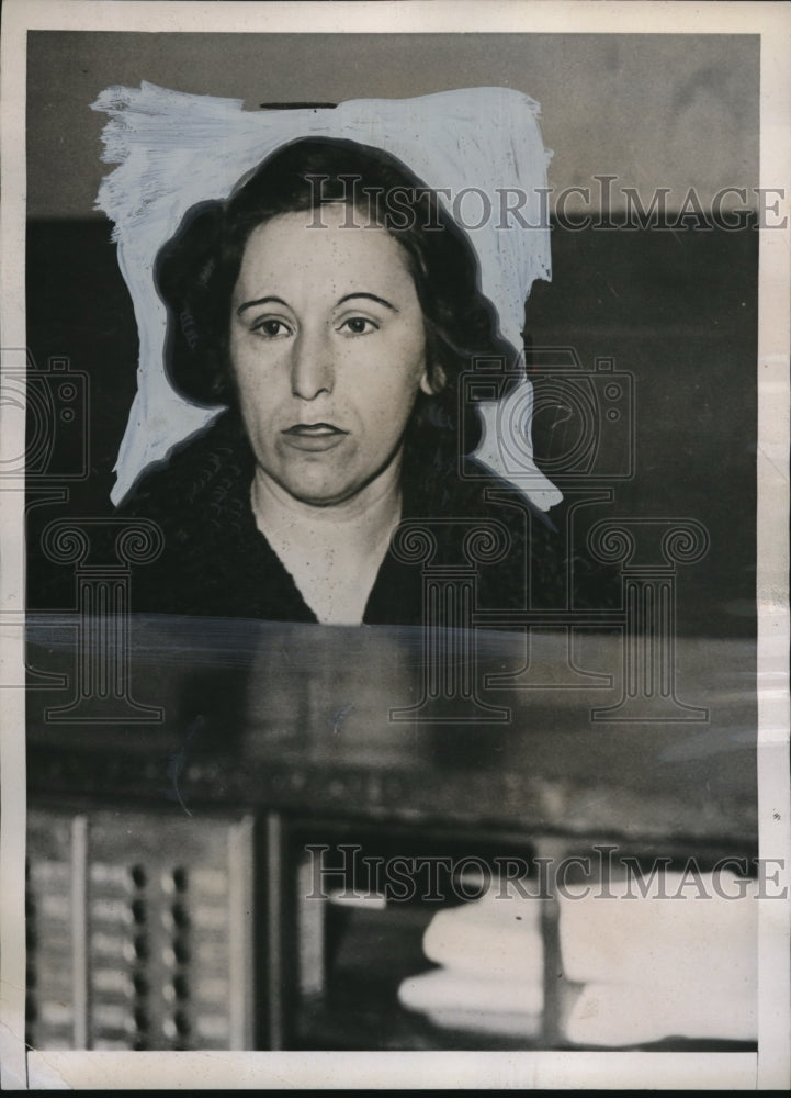 1938 Press Photo Mrs Sonia Steckler accused as finger woman in poker game holdup - Historic Images