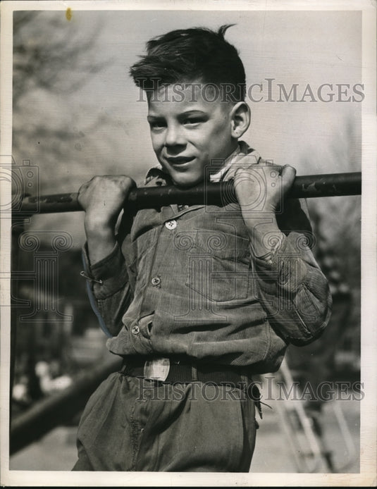 1949 Billy Whetzel age 10 at Cleveland's Greenwood playground - Historic Images