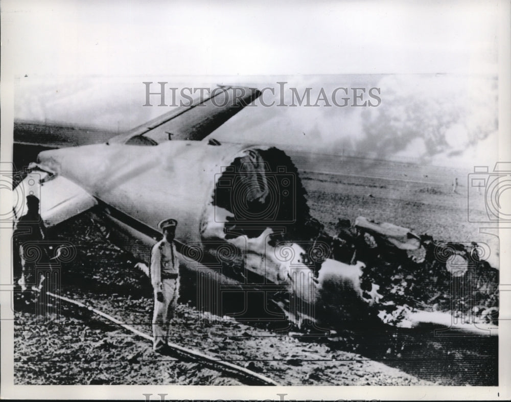 1961 Press Photo Casablanca Morocco Czech airliner crash wreckage - nec89611 - Historic Images