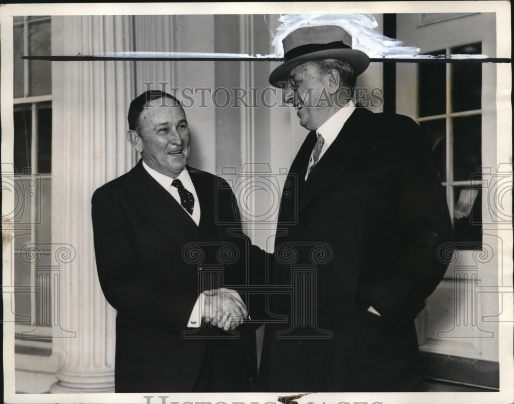 1935 Press Photo Senator Joseph Robinson and Atty Gen. Homer Cummings after win - Historic Images