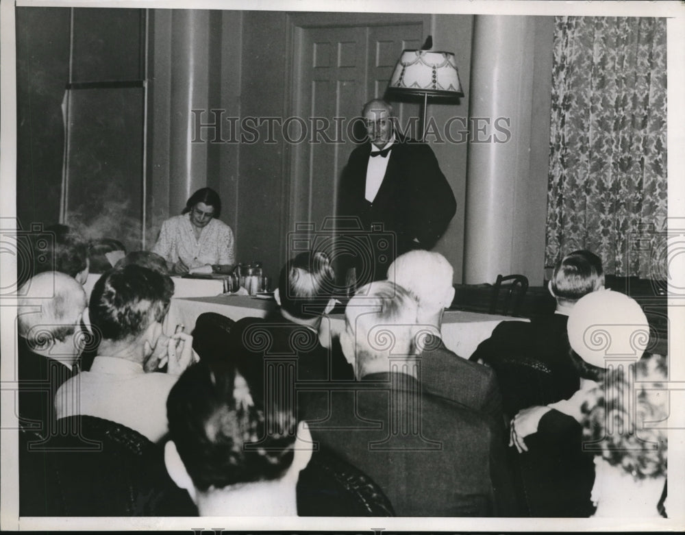 1938 Press Photo Atty Gen Homer Cummings addressing North Carolina members - Historic Images