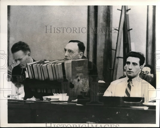 1937 Press Photo At the trial of Albert Dyer with Ellery Cuff and William Neeley - Historic Images