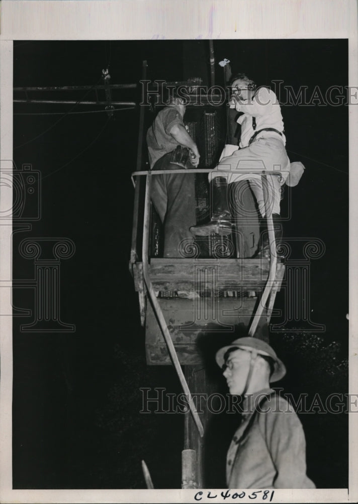 1937 Press Photo Nat&#39;l Guardsmen, Steel Strike-Restoring Telephone Canton Ohio,-Historic Images