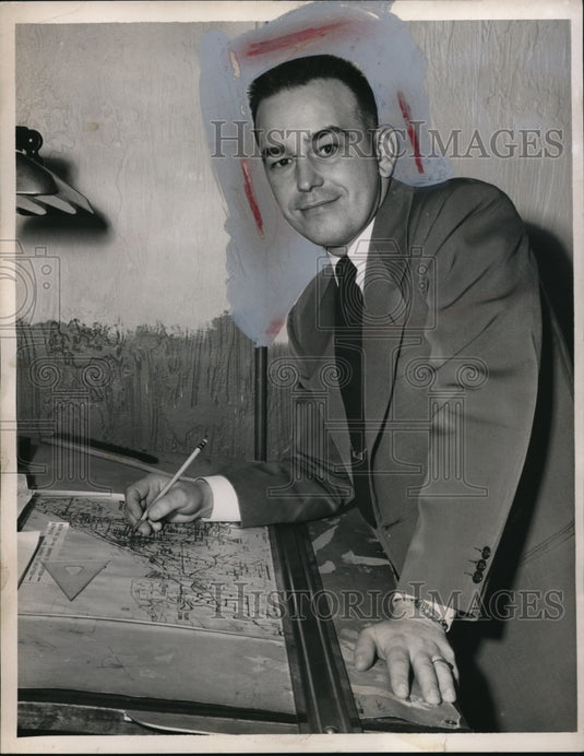 1955 Press Photo Robert J Kelly Cleveland's new traffic boss - Historic Images