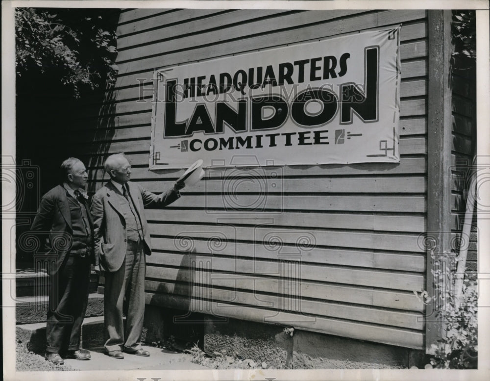 1936 Press Photo Sec Williams & Pres Hunter of Landon-for-President club - Historic Images