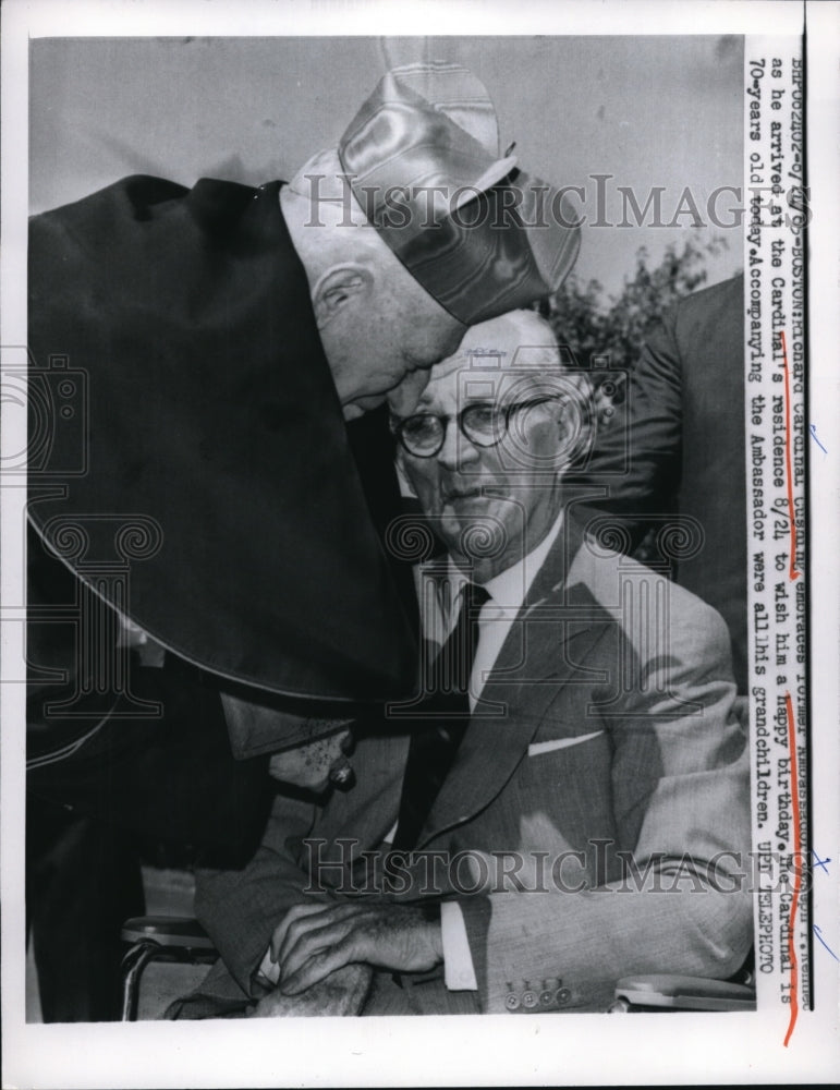 1965 Press Photo Boston Richard Cardinal Cushing &amp; ex Amb Carson - Historic Images