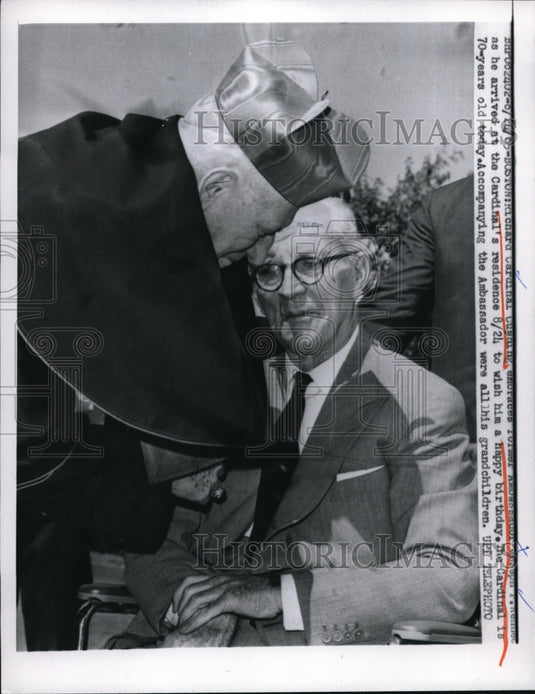 1965 Press Photo Boston Richard Cardinal Cushing & ex Amb Carson - Historic Images