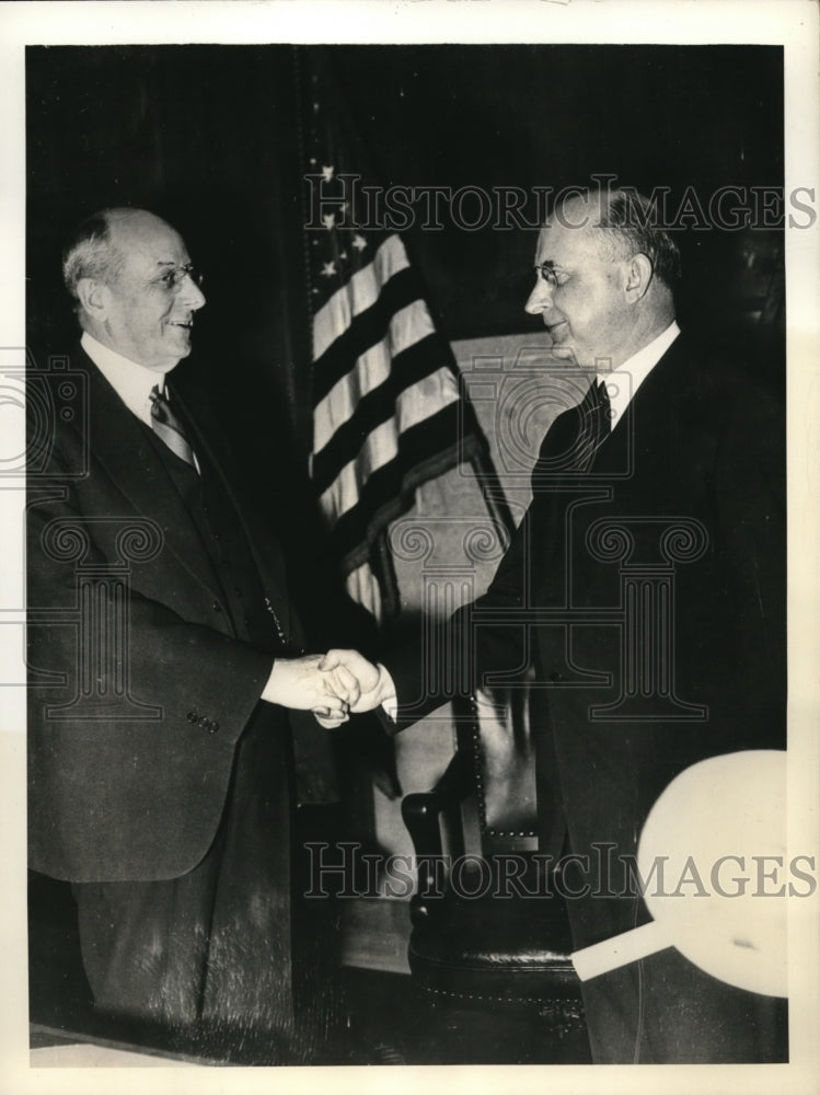 1938 Press Photo Wash DC Atty Gen Homer Cummings &amp; Stanley Reed of KY - Historic Images