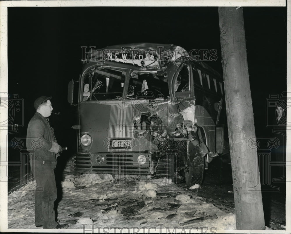 1939 Press Photo Nine Injured in Bus Crash in Sudsbury, Massachusetts - Historic Images