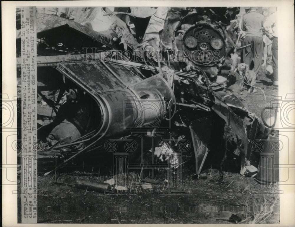 1948 Press Photo Vallejo Calif Ed Frey killed in small plane crash - Historic Images