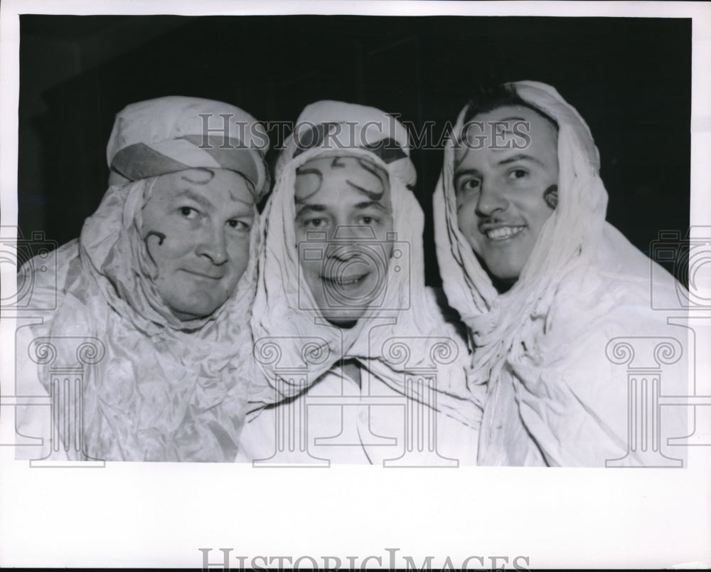 1956 Press Photo Ray White, Jack Faller and Mike Evegens, Shriners from Midwest - Historic Images