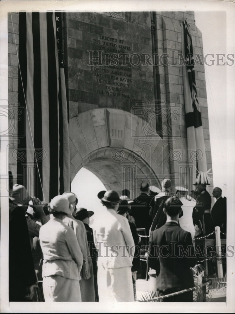 1937 Press Photo AMERICAN WAR MEMORIAL DEDICATED AT GIBRALTAR - Historic Images