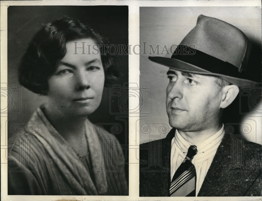 1938 Press Photo LA Calif Murder victim Mrs Leona M Schmidt &amp; killer Calian Ross - Historic Images