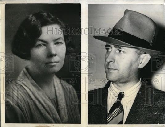 1938 Press Photo LA Calif Murder victim Mrs Leona M Schmidt & killer Calian Ross - Historic Images