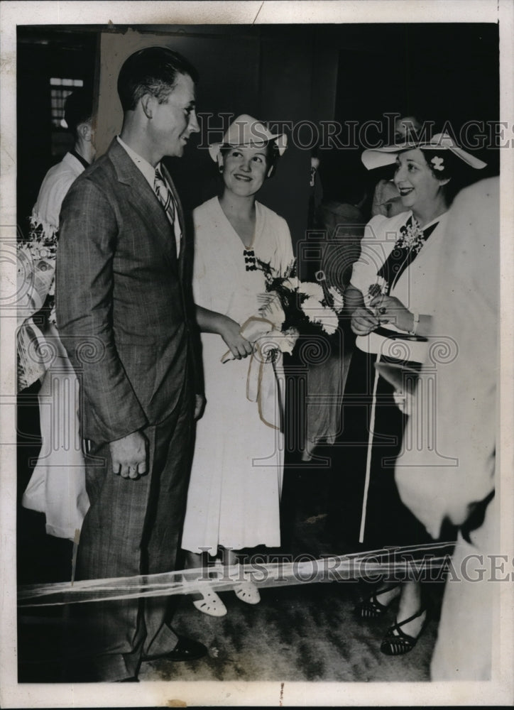 1937 Press Photo Evelyn Steel weds Hercle Cook at Tecumsah Okla school - Historic Images