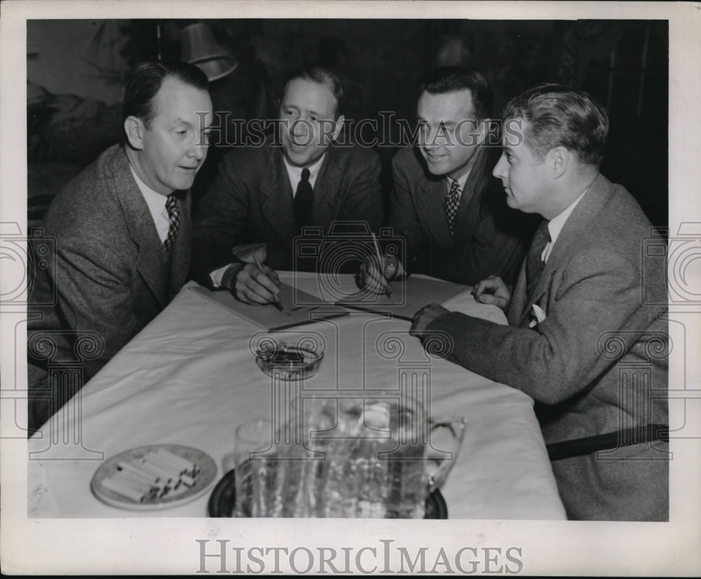 1946 Press Photo Richard Leonard, John Eugas, Mel Lindquist &amp; Joseph Ecoles - Historic Images