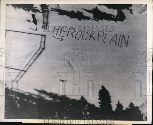 1946 Press Photo La Grande Ore site of a small plane crash in snow in mountains - Historic Images