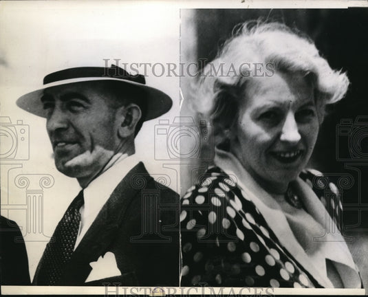1938 Press Photo LA Calif Mrs Carl Squire & Fred Whittmore on missing plane - Historic Images